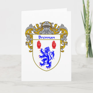Tarjeta Festiva Brennan Coat of Arms (Mantled)