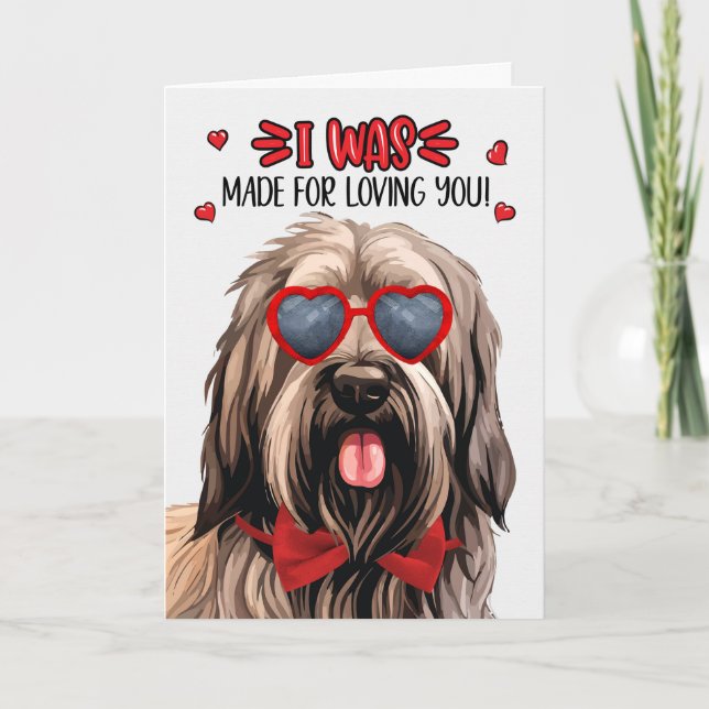 Tarjeta Festiva Briard Dog hecho para amarte Valentine (Anverso)