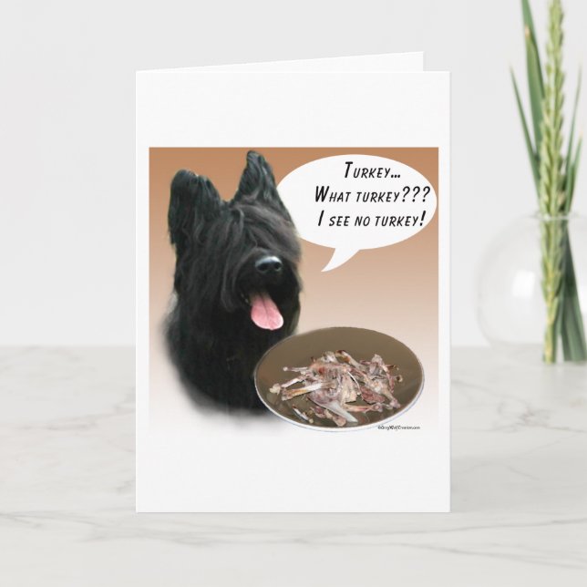Tarjeta Festiva Briard Turkey (Anverso)