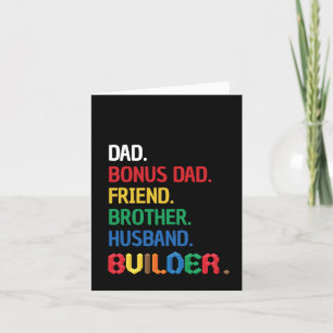 Tarjeta Festiva BrickMaster Block, Dad Bonus Dad, Stepdad Cumpleañ