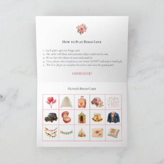 Tarjeta Festiva Bridal Shower Bingo Game Board13. Fun Party