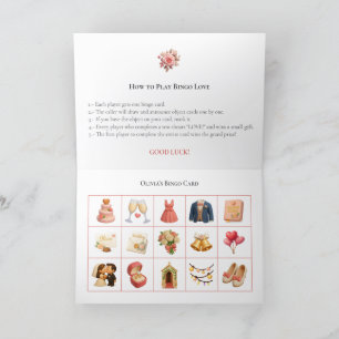 Tarjeta Festiva Bridal Shower Bingo Game Board14. Fun Party