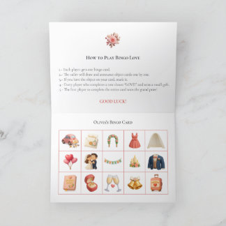 Tarjeta Festiva Bridal Shower Bingo Game Board16. Fun Party