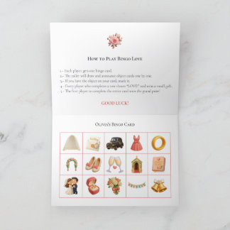 Tarjeta Festiva Bridal Shower Bingo Game Board18. Fun Party