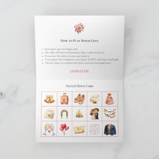 Tarjeta Festiva Bridal Shower Bingo Game Board1. Fun Party (Interior)