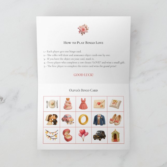Tarjeta Festiva Bridal Shower Bingo Game Board7. Fun Party (Interior)