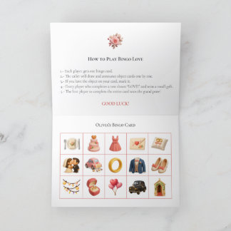 Tarjeta Festiva Bridal Shower Bingo Game Board7. Fun Party