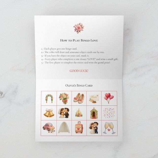 Tarjeta Festiva Bridal Shower Bingo Game Board8. Fun Party (Interior)