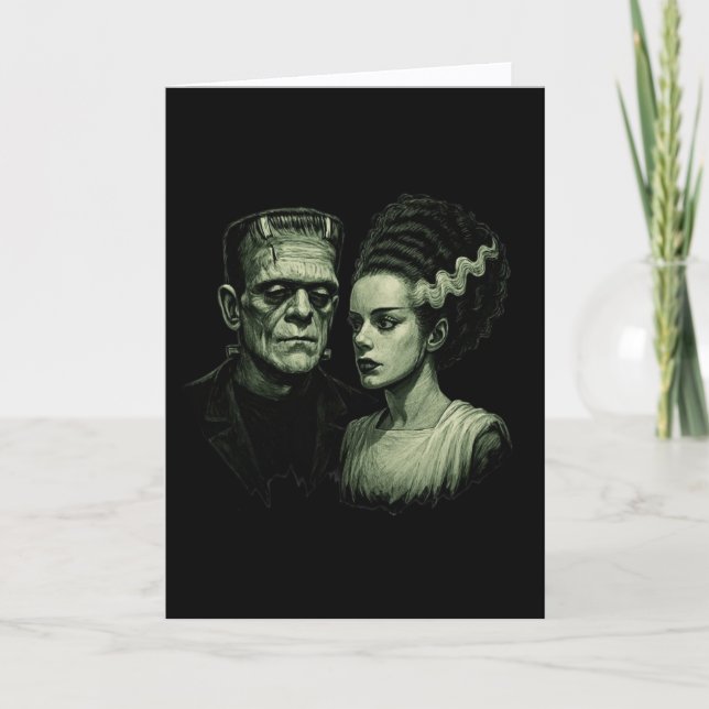 Tarjeta Festiva Bride Of Frankenstein Folded Card (Anverso)