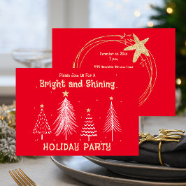 Tarjeta Festiva Bright and Shining Christmas Holiday Party