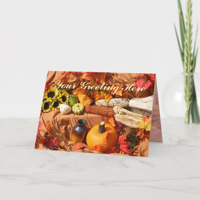Tarjeta Festiva Bright Autumn Harvest Card (Anverso)