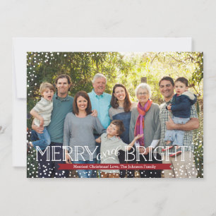 Tarjeta Festiva Bright Blizzard Holiday Photo Card - Red