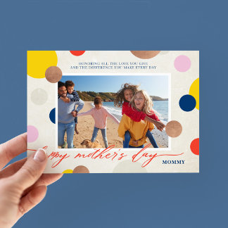 Tarjeta Festiva Bright Dots Happy Mother's Day Mommy Photo