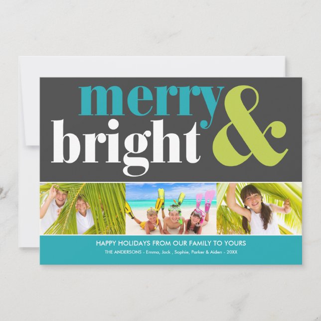 TARJETA FESTIVA BRIGHT HOLIDAY | HOLIDAY PHOTO CARD (Anverso)