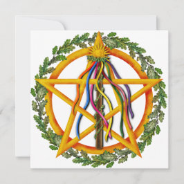 Tarjeta Festiva Bright Maypole Beltane Sun Pentacle