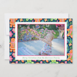 Tarjeta Festiva Bright Palm Beach Navidades Gingerbread Foto