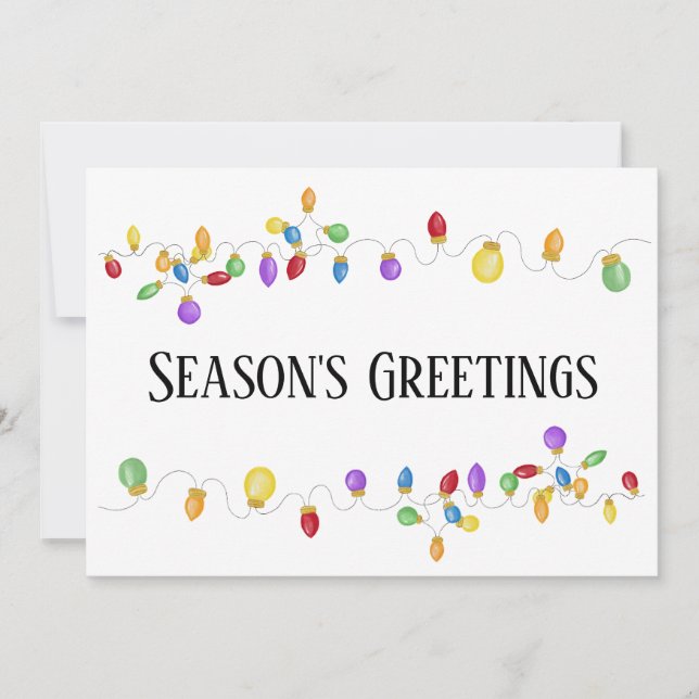 Tarjeta Festiva Bright Vintage Holiday Lights Holiday Card (Anverso)