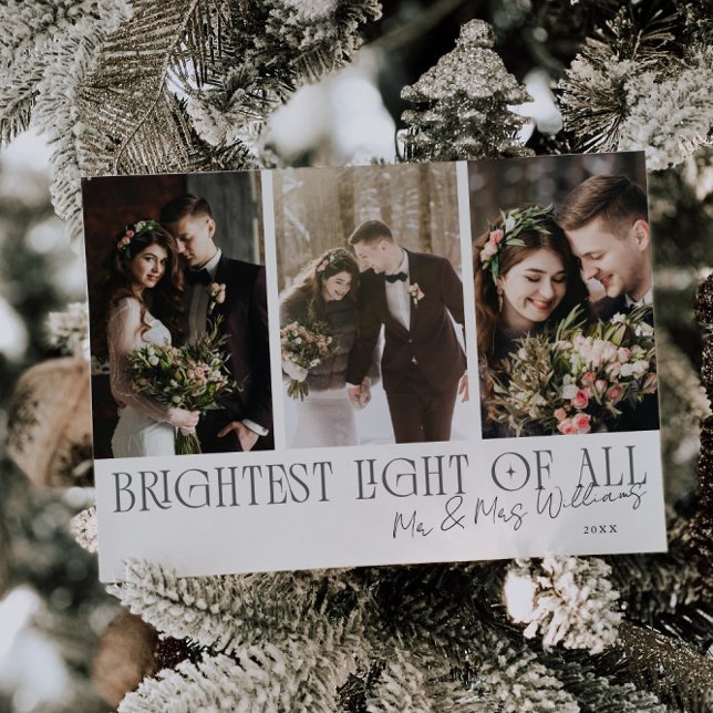 Tarjeta Festiva Brightest Light Of All White Wedding Announcement (Subido por el creador)