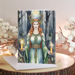 Tarjeta Festiva Brigid Imbolc Candlemas Forest Celtic Wiccan