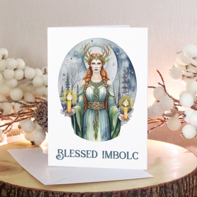 Tarjeta Festiva Brigid Imbolc Candlemas Forest Celtic Wiccan (Brigid Imbolc Candlemas Forest Celtic Wiccan Holiday Card)