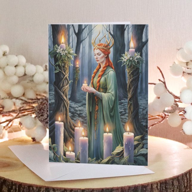 Tarjeta Festiva Brigid Imbolc Candlemas Forest Celtic Wiccan (Brigid Imbolc Candlemas Forest Celtic Wiccan Holiday Card)
