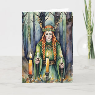 Tarjeta Festiva Brigid Imbolc Candlemas Forest Celtic Wiccan