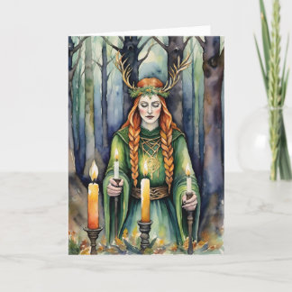 Tarjeta Festiva Brigid Imbolc Candlemas Forest Celtic Wiccan