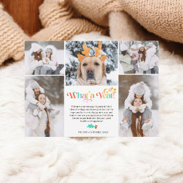 Tarjeta Festiva Brillante Año Nuevo en revisión 5 cuadrícula de co