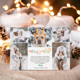 Tarjeta Festiva Brillante Año Nuevo en revisión 5 cuadrícula de co