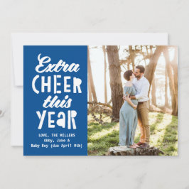 Tarjeta Festiva Brillante Azul Extra Alegre Este Año Bebé