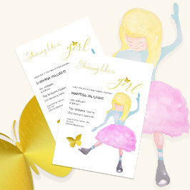 Tarjeta Festiva Brillante como un Ilustracion acuático Chica