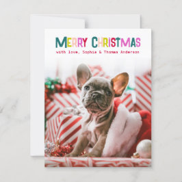 Tarjeta Festiva Brillante y alegre foto navideña