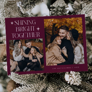 Tarjeta Festiva Brillantes estrellas brillantes Cranberry Multi Ph