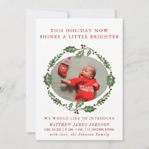 Tarjeta Festiva Brillantes Navidades recién nacidos brillan por su