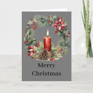 Tarjeta Festiva Brillo floral festivo | Navidades Flores y Velas