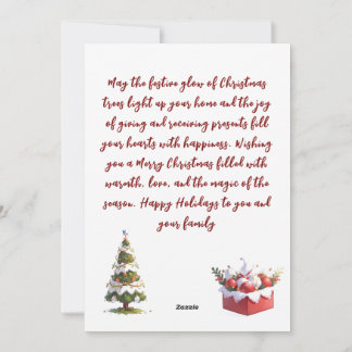 Tarjeta Festiva Brillo y presentación de árbol