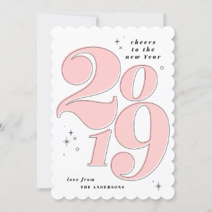 Tarjeta Festiva Brindis al nuevo año audaz 2019