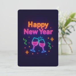 Tarjeta Festiva brindis-con-champán-neón-feliz-año-nuevo-colorido-