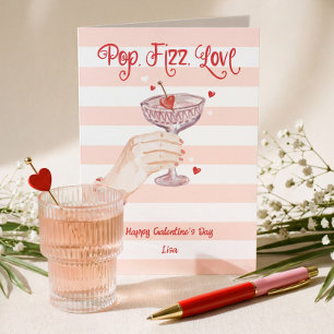 Tarjeta Festiva Brindis de Amor y Diversión Cóctel Alegría Feliz D