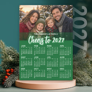 Tarjeta Festiva Brindis por 2027 - Calendario con Foto