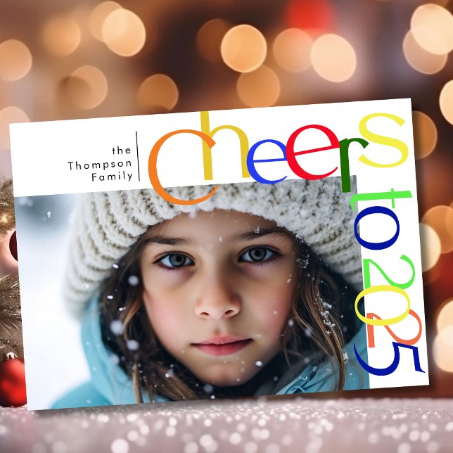 Tarjeta Festiva Brindis por el año 2025 foto divertida (Subido por el creador)