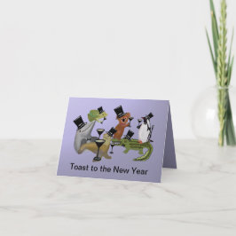 Tarjeta Festiva Brindis por el Año Nuevo