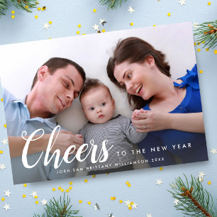 Tarjeta Festiva Brindis por el Año Nuevo Foto Personalizada de la