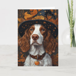 Tarjeta Festiva Brittany Spaniel Halloween