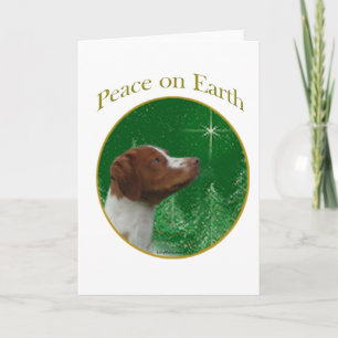 Tarjeta Festiva Brittany Spaniel Peace