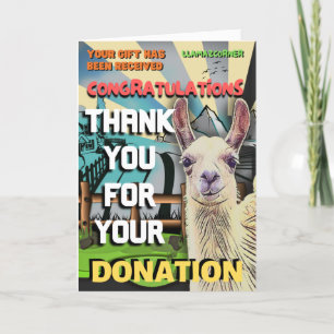 Tarjeta Festiva broma graciosa donó una llama en tu nombre