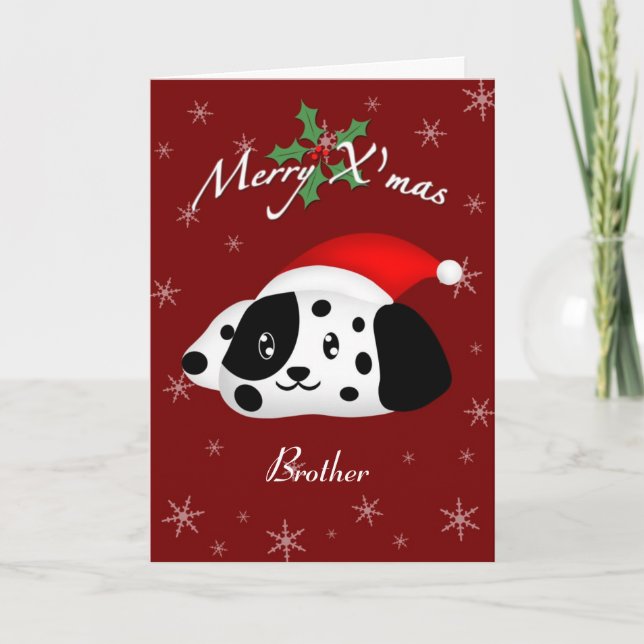 Tarjeta Festiva Brother Dalmatian 2 (Anverso)