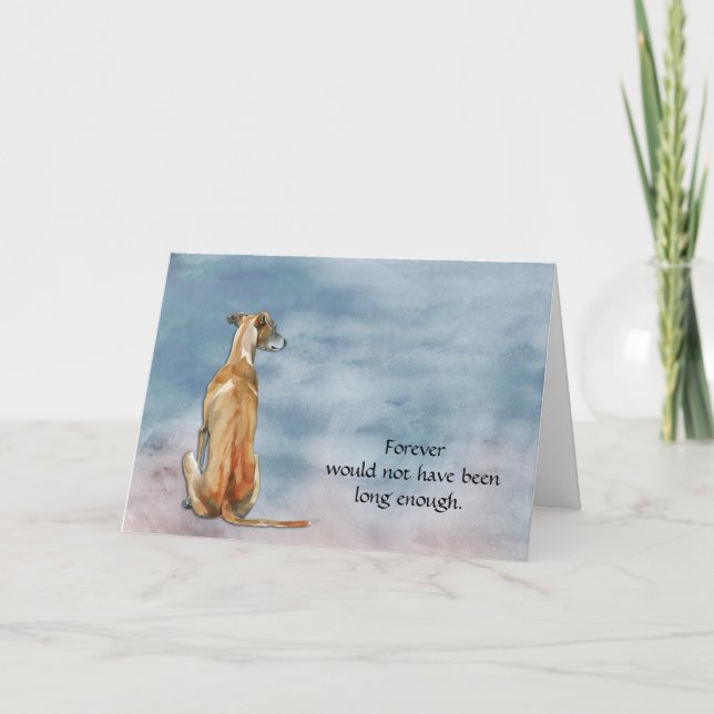 Tarjeta Festiva Brown Greyhound Dog Condolence Sympathy Card (Anverso)
