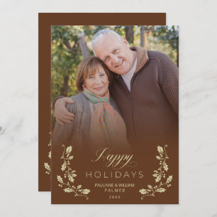 Tarjeta Festiva Brown Whimsical Script Quote Photo