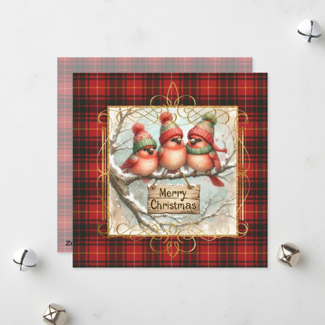 Tarjeta Festiva Bruce Modern Original Scottish Tartan Christmas (Anverso/Reverso In Situ)